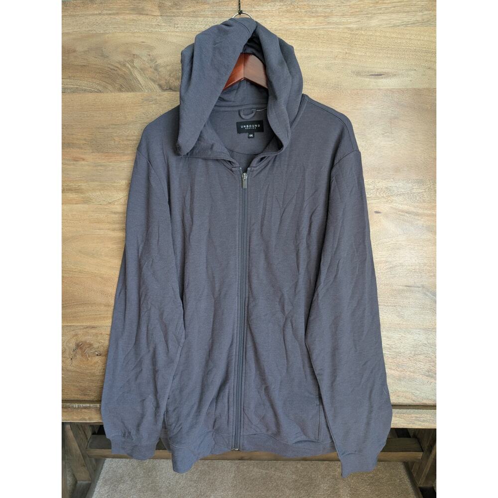 NWT Unbound Merino Hoodie Mens XXL Dark Gray Compact Travel Long Sleeve Full Zip